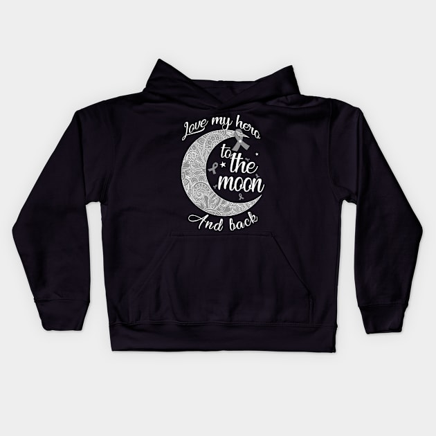 love brain cancer to the moon Kids Hoodie by TeesCircle